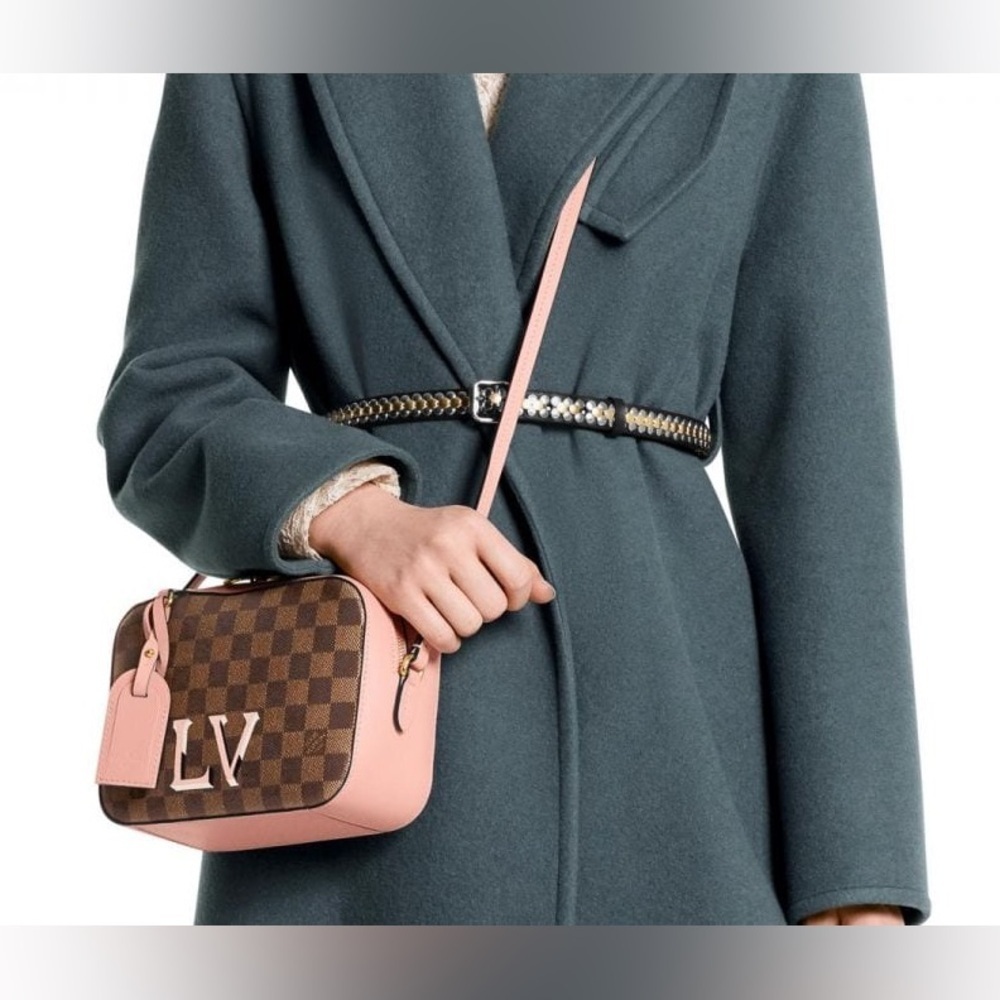 Louis Vuitton Brown Damier Ebene Canvas and Pink Leather Santa Monica Camera Bag - Picture 16 of 16